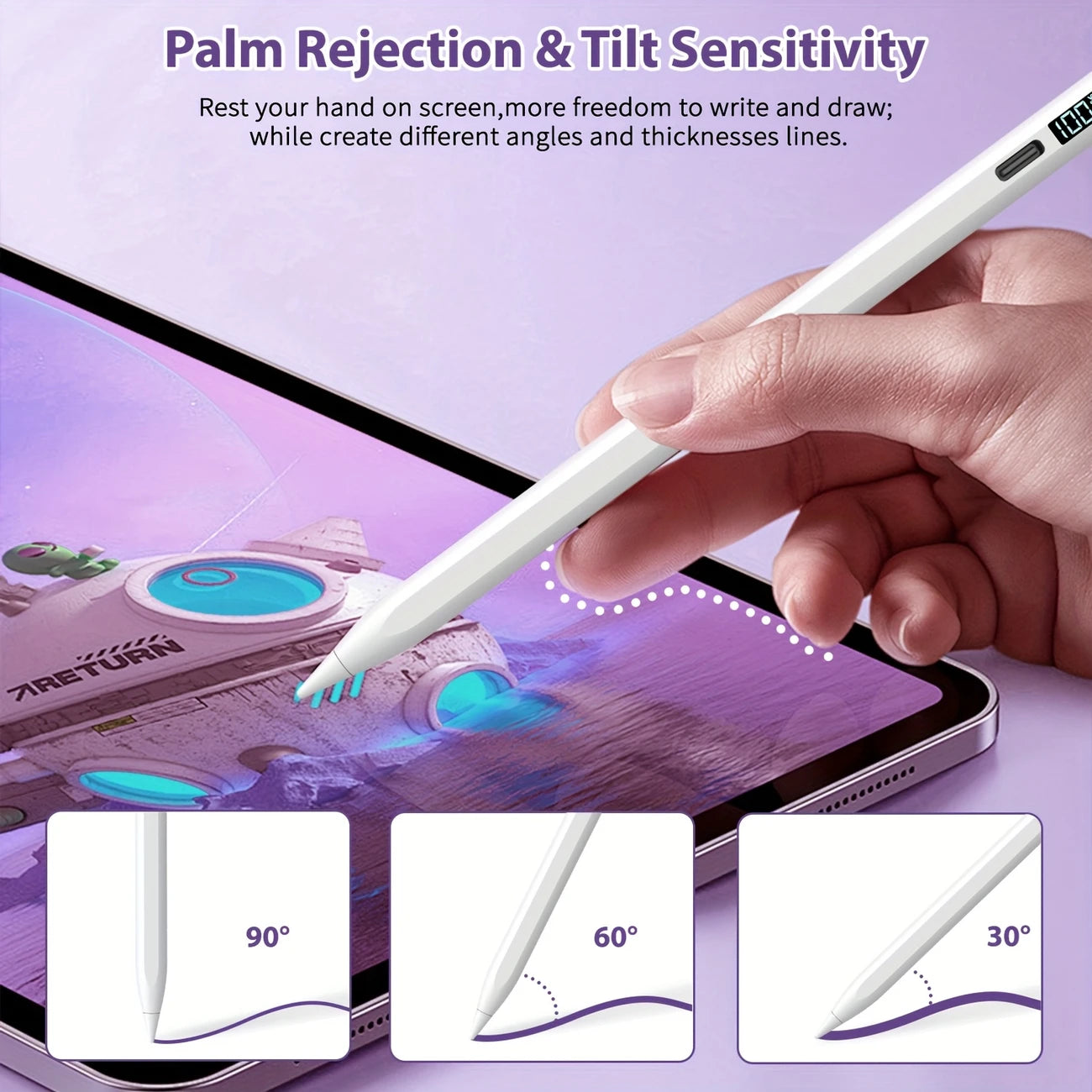 Stylet pour iPad (2018-2024) - Charge rapide 3X