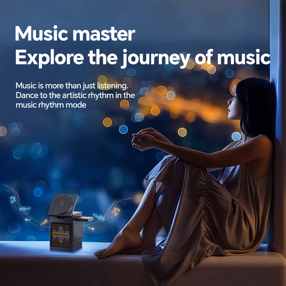 MEKO 3-in-1 Wireless Charger with LED Display Dynamic Screen