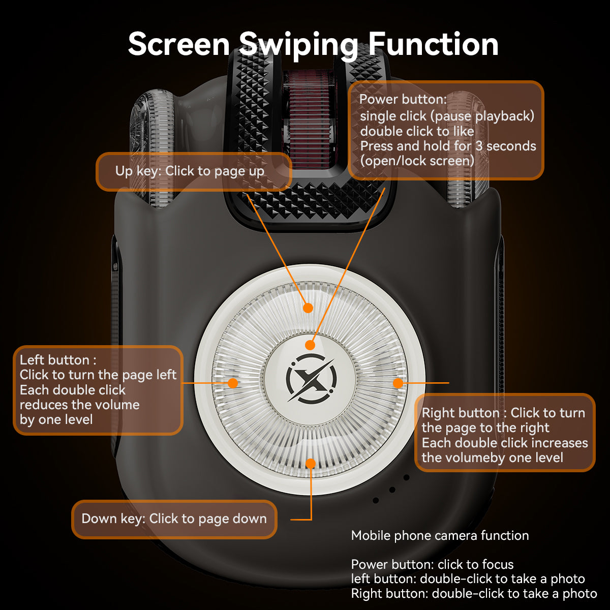 2 in 1 Bluetooth Headset and Phone Remote Control