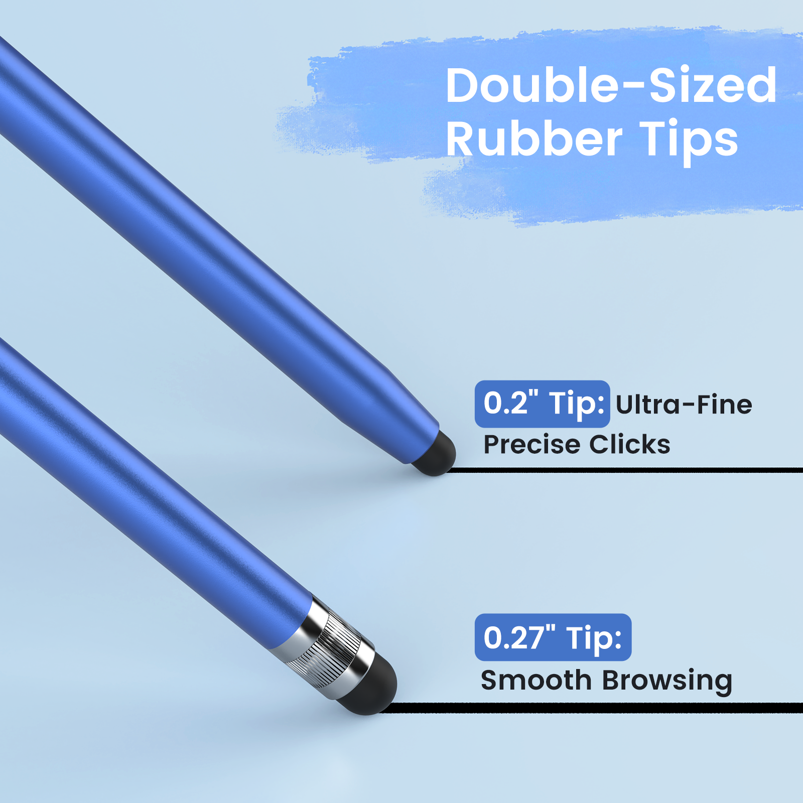 MEKO 2-in-1 Silicone Stylus Pen Set – 10 Pack with 20 Soft Silicone Tips, Universal Touch Screen Pen