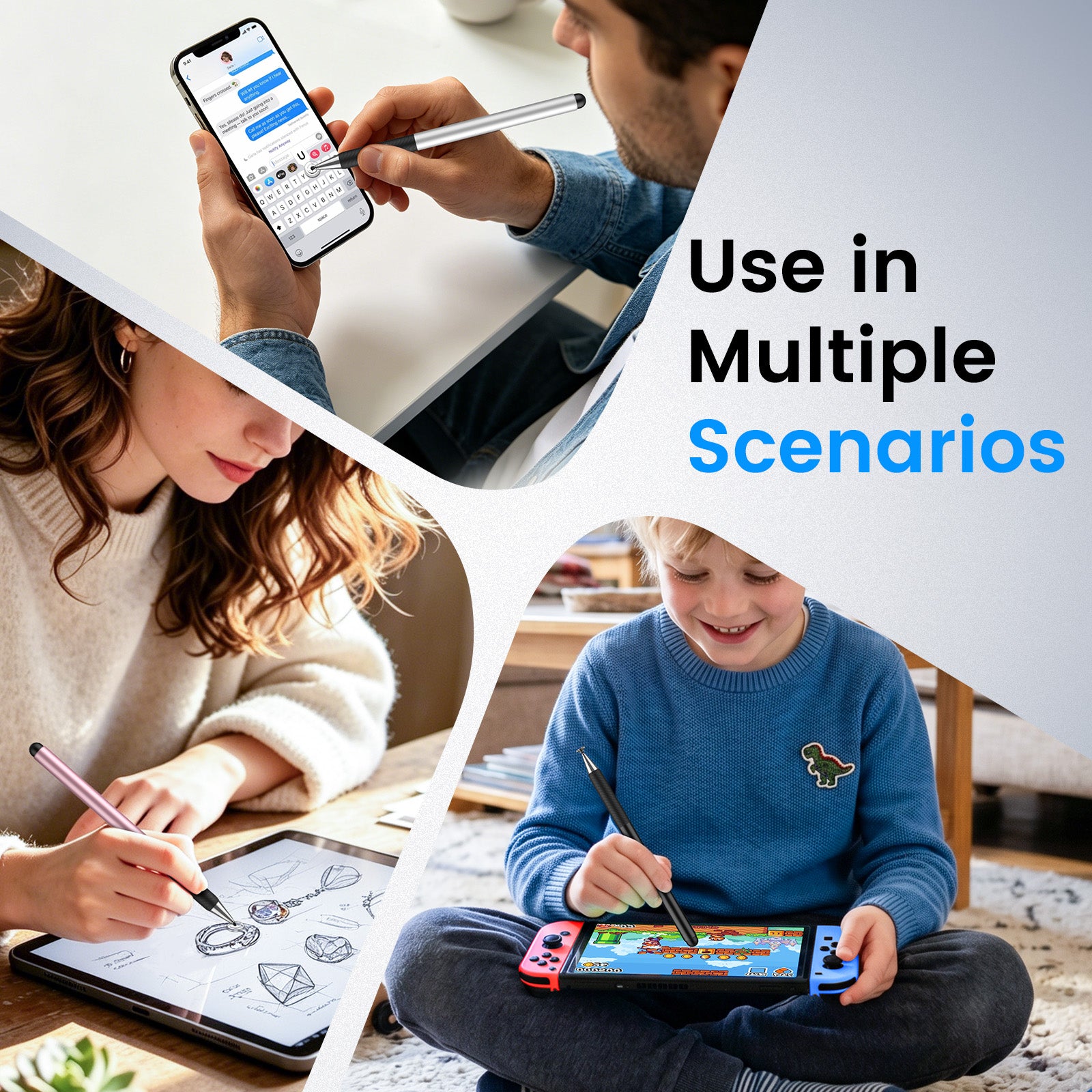 MEKO 2-in-1 Silicone Suction Cup Stylus Pen