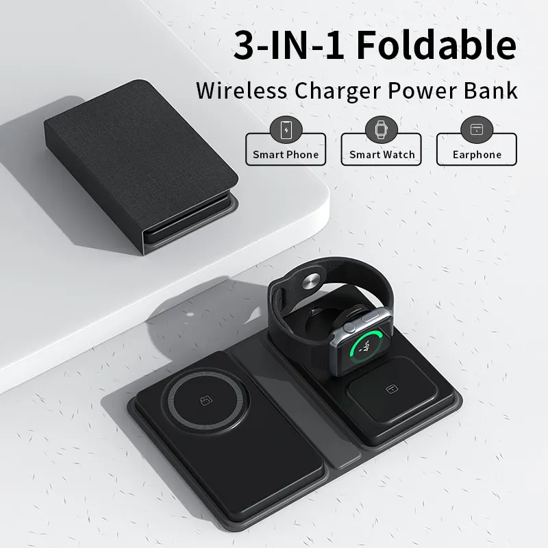 3-in-1 Foldable Wireless Charger Power Bank