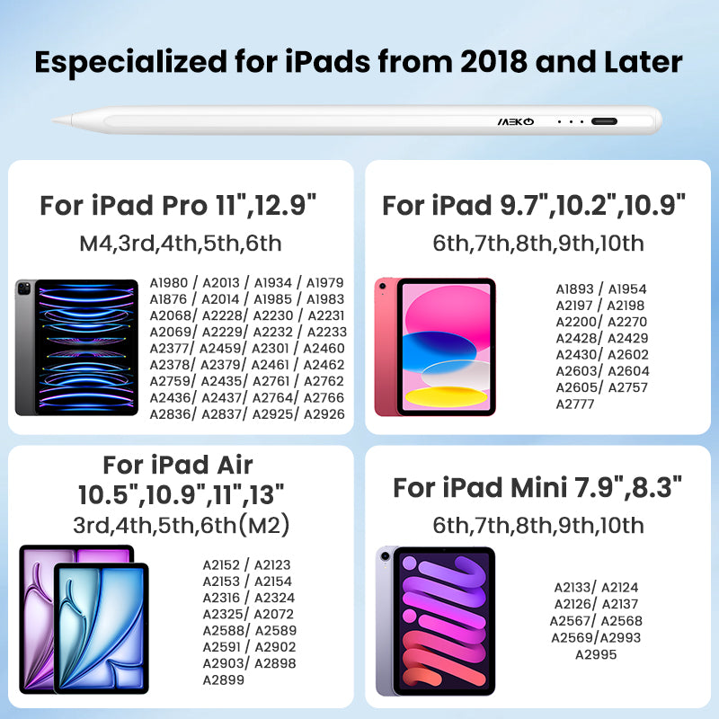 Stylets à écran tactile actifs, entièrement chargés, en 13 minutes