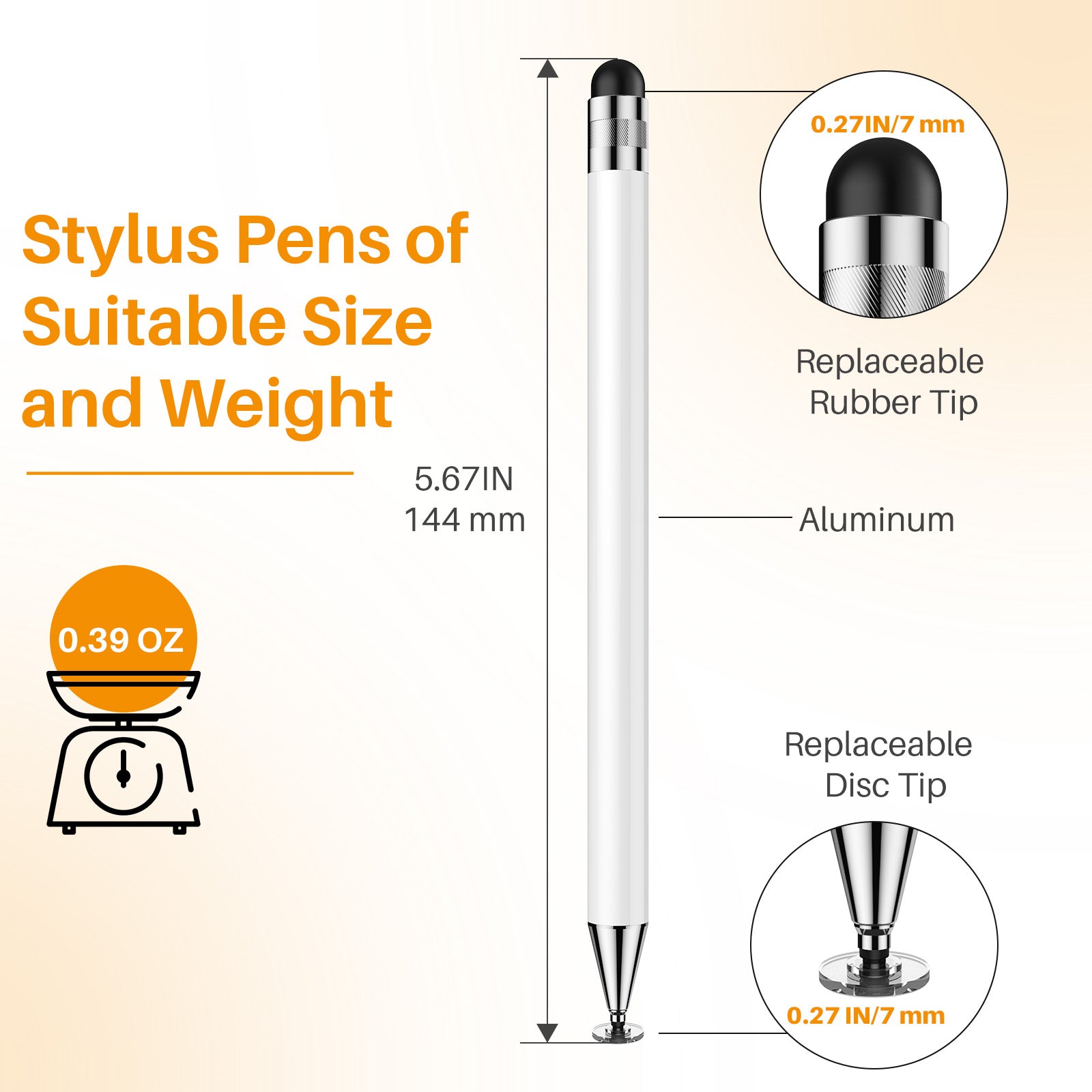 MEKO 5 Pack 2-in-1 Silicone Suction Cup Stylus Pens