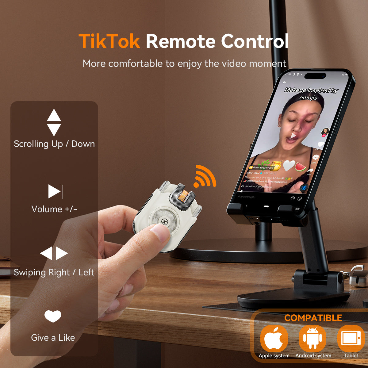 2 in 1 Bluetooth Headset and Phone Remote Control