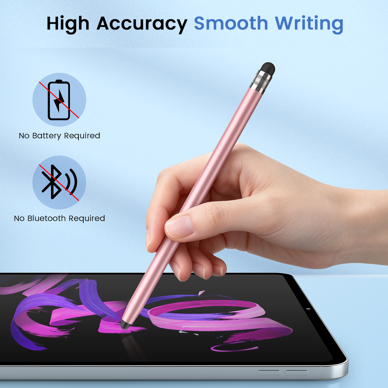 MEKO 2-in-1 Silicone Stylus Pen Set – 10 Pack with 20 Soft Silicone Tips, Universal Touch Screen Pen