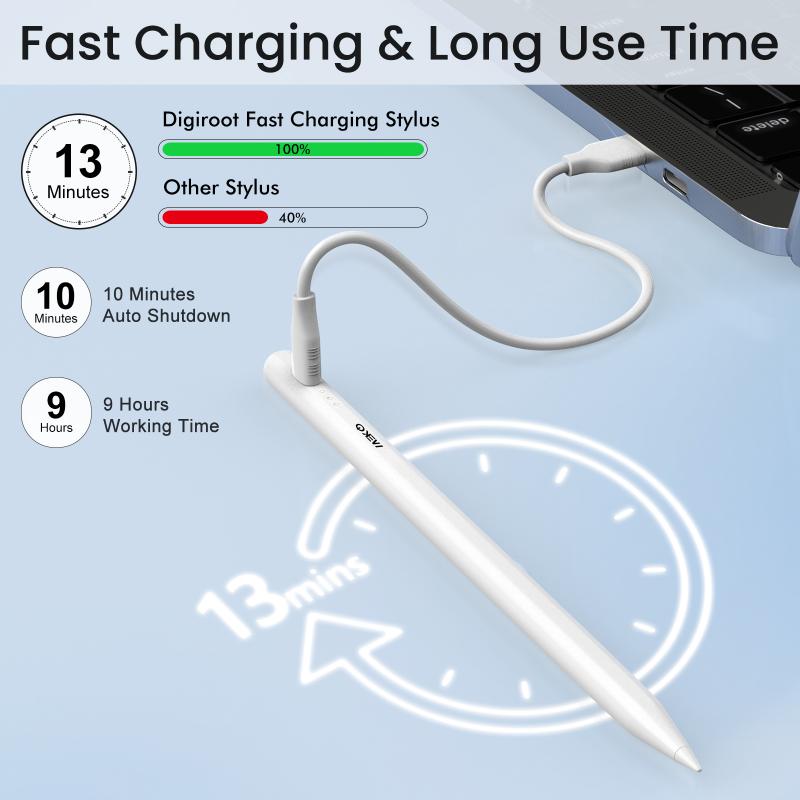 Stylets à écran tactile actifs, entièrement chargés, en 13 minutes