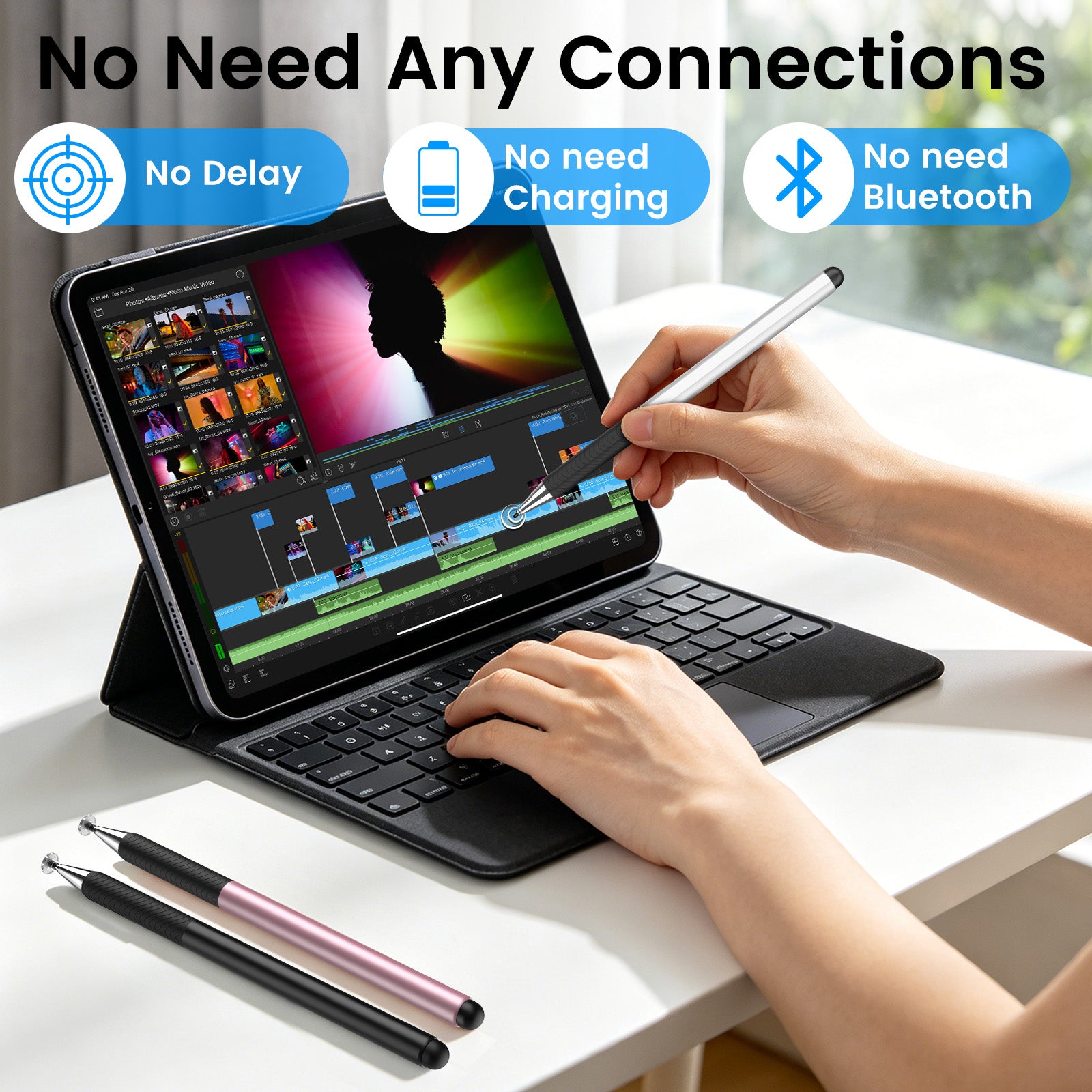 MEKO 2-in-1 Silicone Suction Cup Stylus Pen