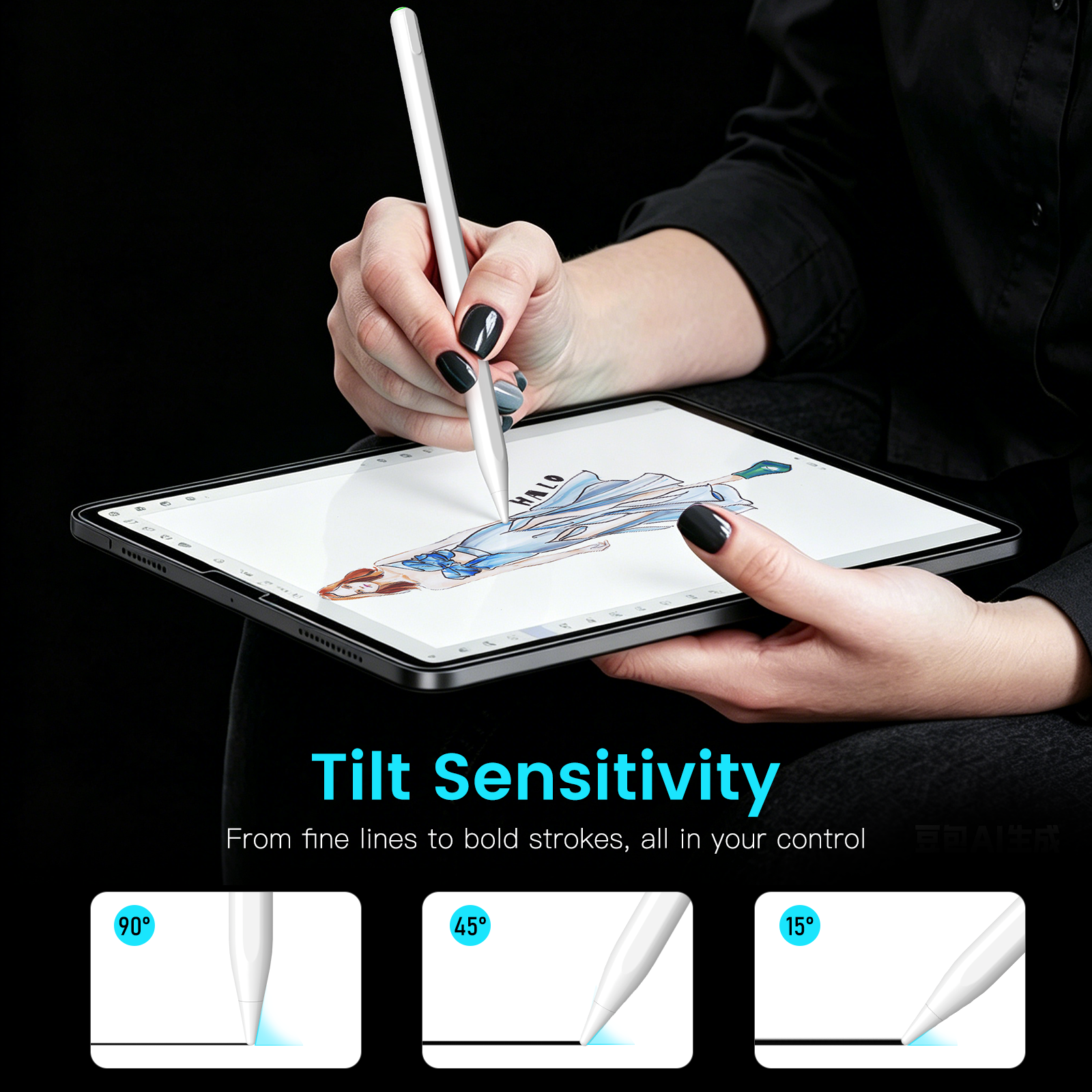 MEKO Fast Charging Active Stylus Pen – Long Battery Life Touchscreen Pencil with 2 Replacement Tips
