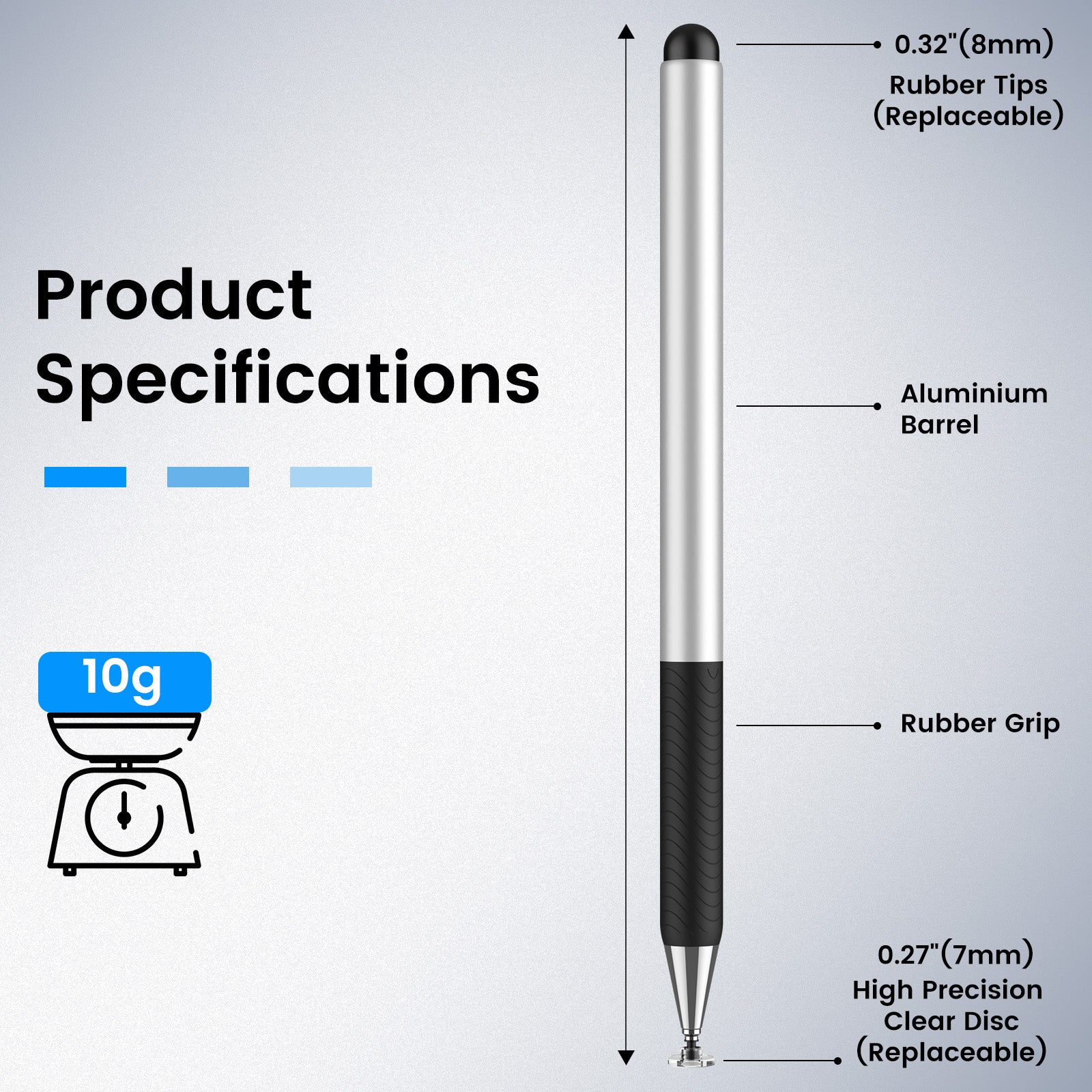 MEKO 2-in-1 Silicone Suction Cup Stylus Pen