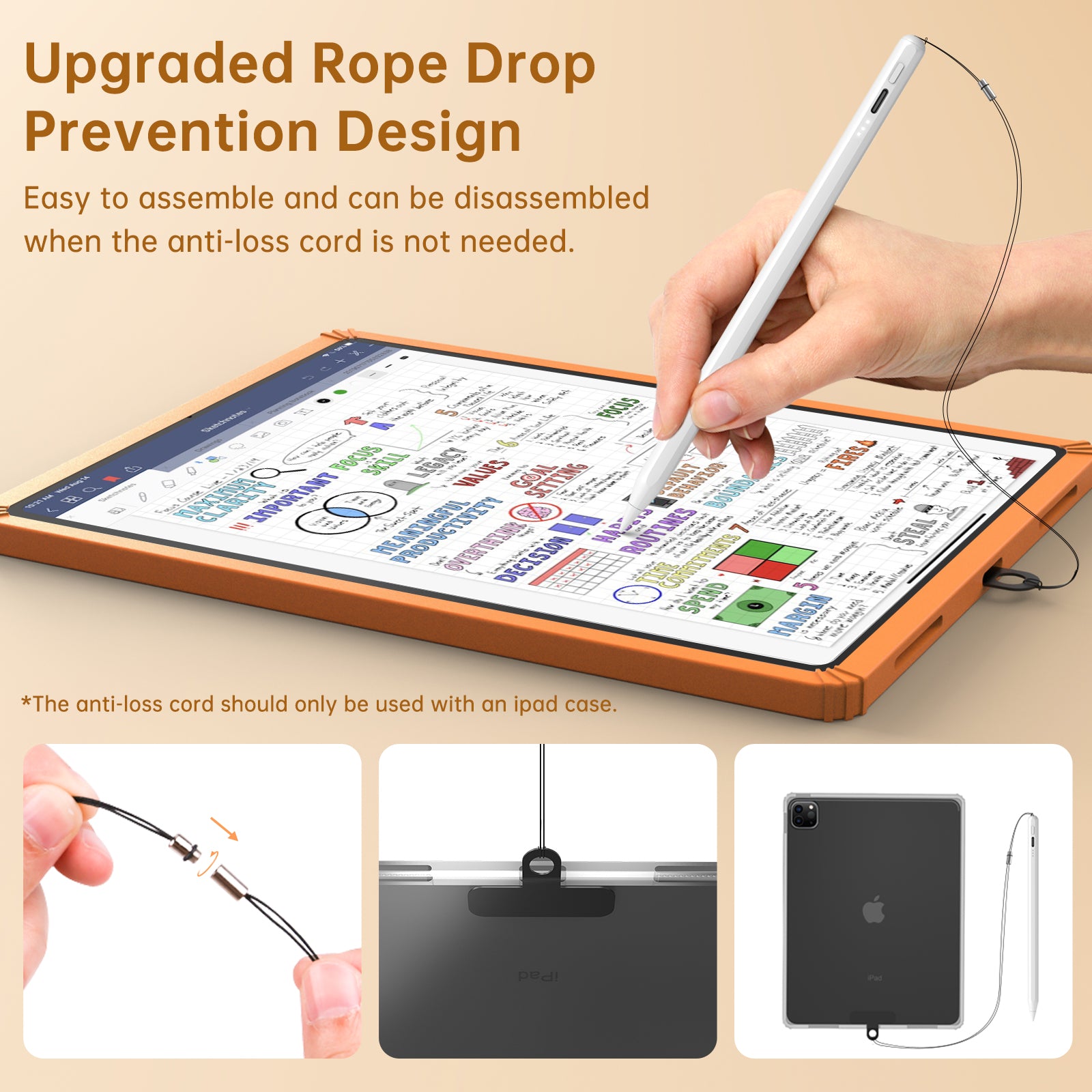 MEKO 3th Stylus Pen for iPad with Anti-Loss Lanyards